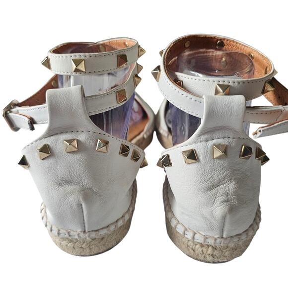 Maypol White Leather Wedge Espadrilles with Ankle Strap US 9/ EU 40 - Picture 6 of 9